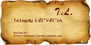 Telegdy Lóránt névjegykártya