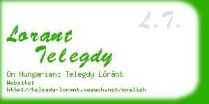 lorant telegdy business card