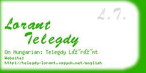 lorant telegdy business card